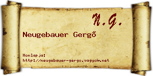 Neugebauer Gergő névjegykártya